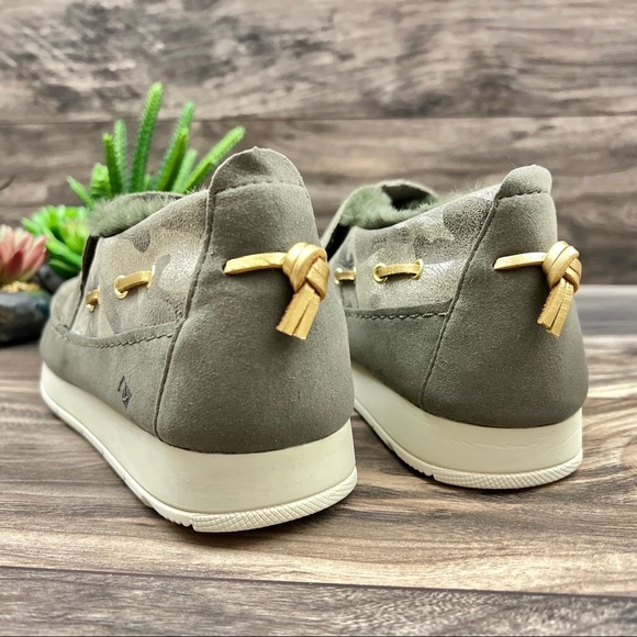 NEW Sperry Moc Sider Metallic Camo Indoor Outdoor Moc Sneaker Faux Fur 8M 39 - Picture 8 of 11
